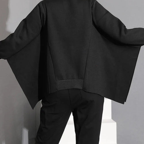 Load image into Gallery viewer, Loose Black Irregular Sweatshirt New Turtleneck Long Sleeve Women Big Size Fashion Tide Spring Autumn 2025 WD00301
