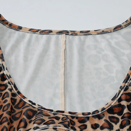 Load image into Gallery viewer, Leopard Print Long Sleeve Sexy Maxi Dress For Women Fashion Hollow Out Bodycon Printed Sexy Long Dress Elegant
