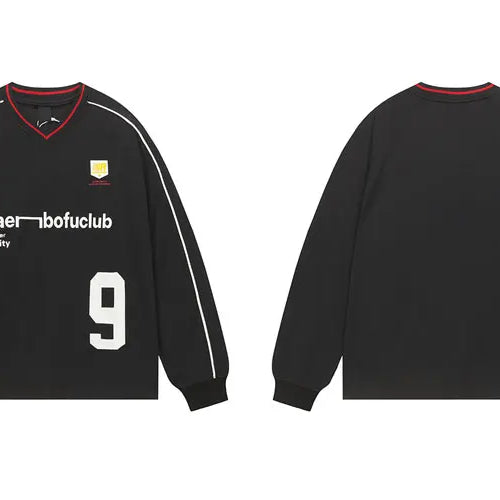 Load image into Gallery viewer, Vintage T-Shirt Y2K Graphic Printed Racing Sports Long Sleeve Tshirt Streetwear Hip Hop Harajuku Casual Baggy V-Neck Top Tee
