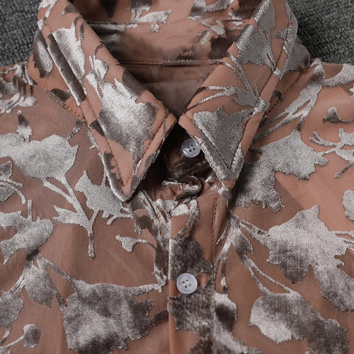 Load image into Gallery viewer, Women Pattern Printed Flocking Big Size Elegant Blouse New Lapel Long Sleeve Shirt Fashion Tide Spring Autumn 2025 CPG2802
