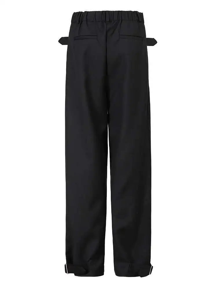 High Elastic Waist Zipper Personality Long Pants New Loose Fit Trousers Women Fashion Tide Spring Autumn 2025 CPG0752