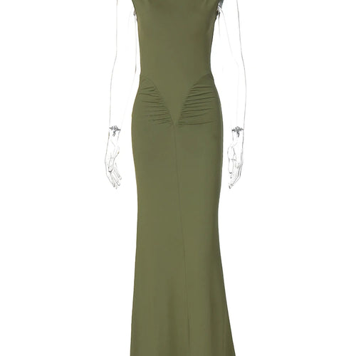 Load image into Gallery viewer, Elegant Solid Sleeveless Draped Sexy Bodycon Maxi Prom Dress Summer Women Fashion Y2K Clothes Wedding Birthday Party
