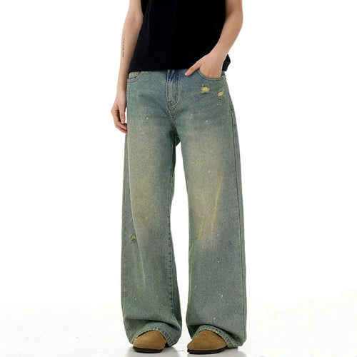 Load image into Gallery viewer, Men's Jeans New High Street  American Style Cat Whisker Stylish Distressed Denim Pants Straight Leg Male Trousers 9W1720
