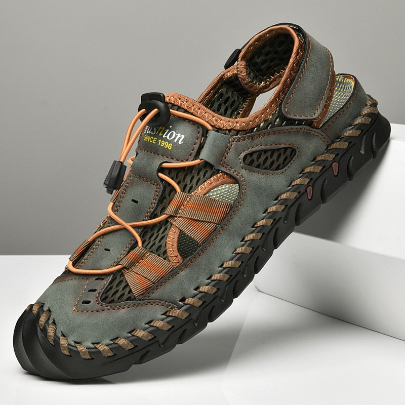 Summer Men's Sandals Outdoor Non-slip Men's Beach Sandals Handmade Genuine Leather Men's Shoes Fashion Men Sandals