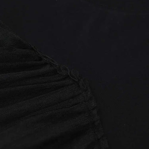 Load image into Gallery viewer, Women Black Layers Mesh Long Big Size Dress New Round Neck Short Sleeve Loose Fit Fashion Tide Spring Summer 2025 16R3054
