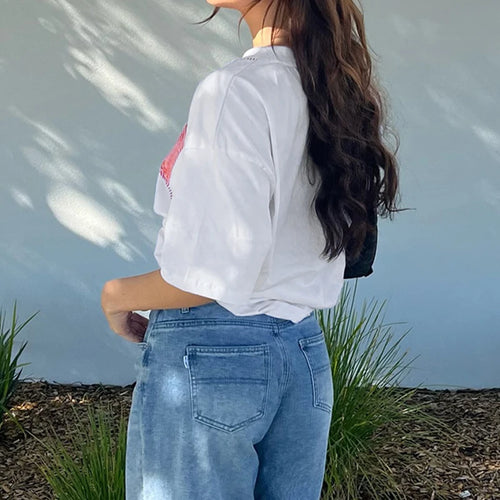 Load image into Gallery viewer, Casual Underwear Pattern Printed Short Sleeve T-shirts Women White Loose Round Neck Top Tees Summer All Match Clothes
