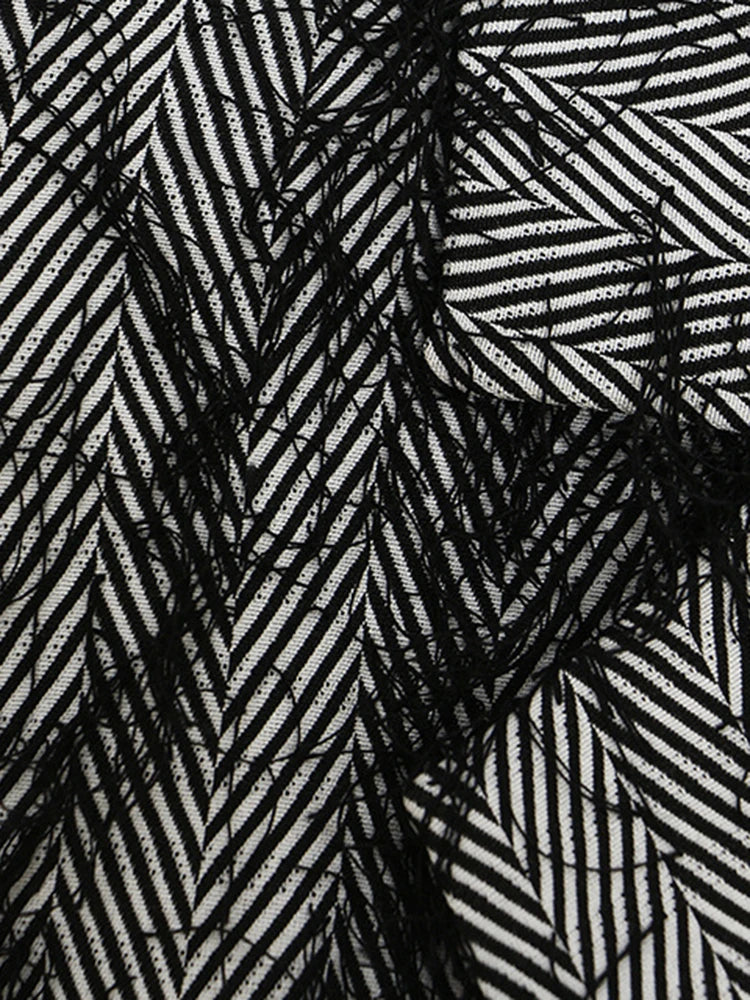 Women Gray Color-block Tassels Big Size Long Blazer New Lapel Long Sleeve Jacket Fashion Tide Spring Autumn 2025 7AB1820