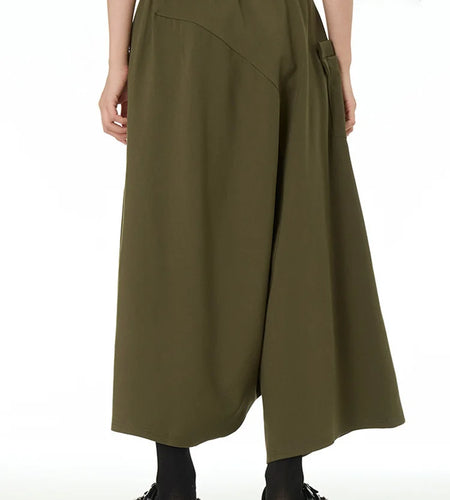 High Elastic Waist Army Green Brief Big Size Cross Pants New Trousers Women Fashion Tide Spring Autumn 2025 1DJ0040