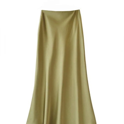 Load image into Gallery viewer, Fashion High Waist Slimming Medium To Long Satin Silk Half Skirt For Women 2024 Summer New Hip Hugging Slimming Skirt

