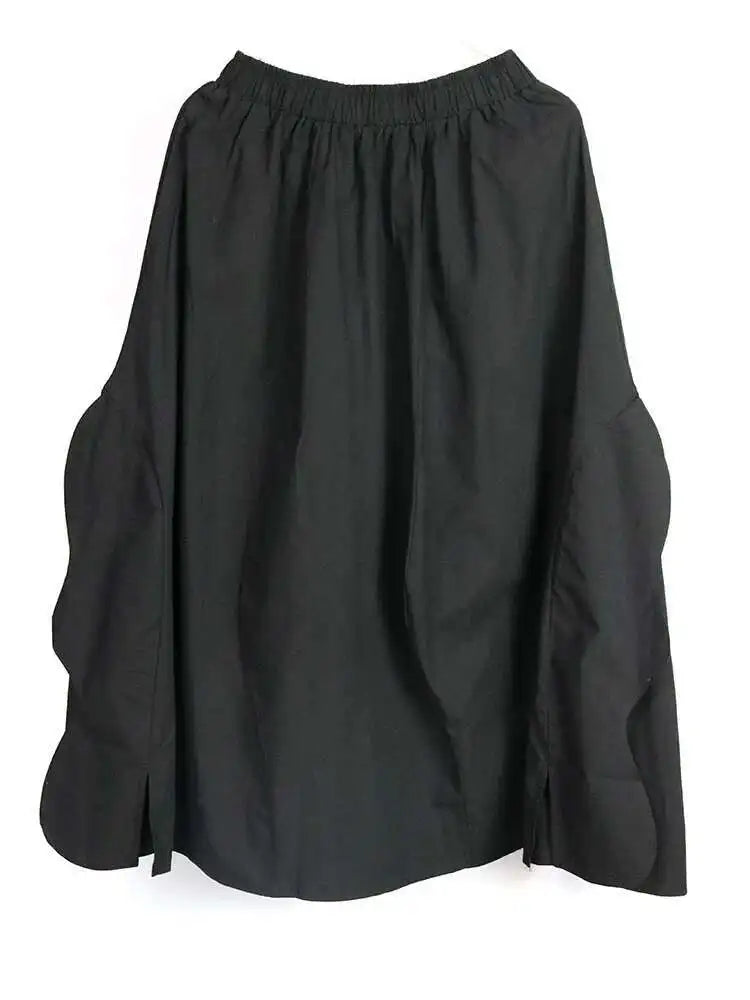 High Elastic Waist Irregular Side Spliced A-line Half-body Skirt Women Fashion Tide New Spring Autumn 2025 1DJ0622