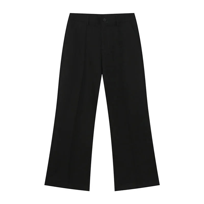 Men's Suit Pants Solid Color Design Micro Flared Fashion Korean Tide Casual Male Handsome Trousers Summer 2025 9W1586