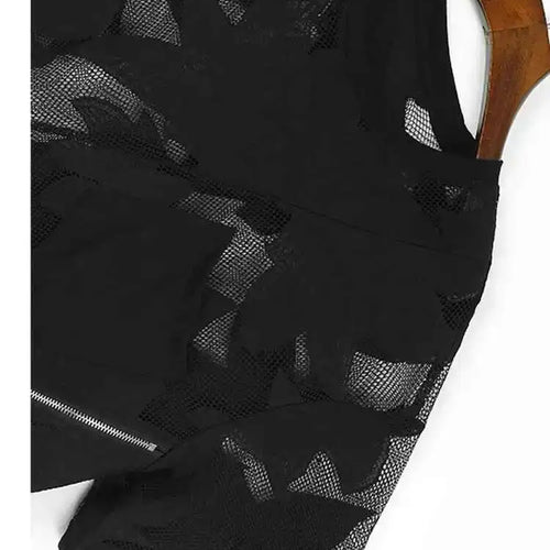 Load image into Gallery viewer, Women Embroidered Lace Zipper Irregular Big Size T-shirt New Round Neck Short Sleeve Fashion Spring Summer 2025 1DH6176
