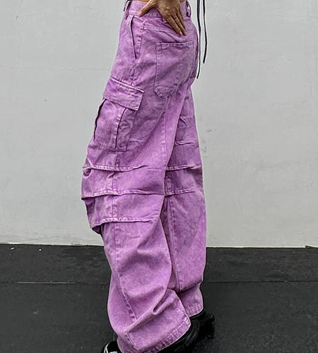 Minimalist Autumn Jeans For Women High Waist Patchwork Pocket Casual Loose Wide Leg Pants Female Fashion Clothing