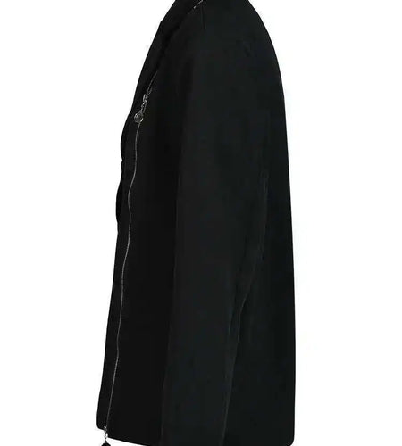 Women Black Zipper Irregular Big Size Blazer New Lapel Long Sleeve Loose Fit Jacket Fashion Spring Autumn 2025 1DH1523