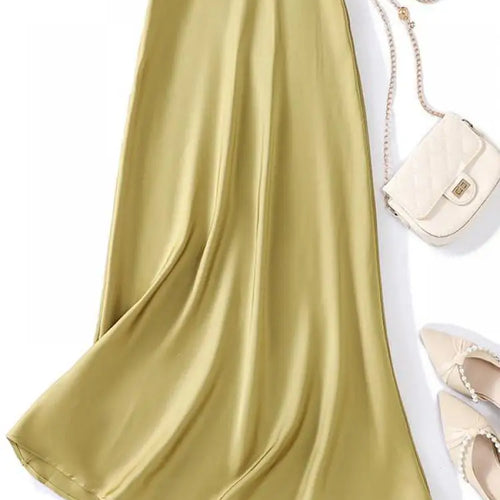 Load image into Gallery viewer, Korean Fashion Solid Elegant High Waist Zipper Long Skirt Women's Summer Vacation Party Wrapped Hip A-line Skirt 2024 Streetwear
