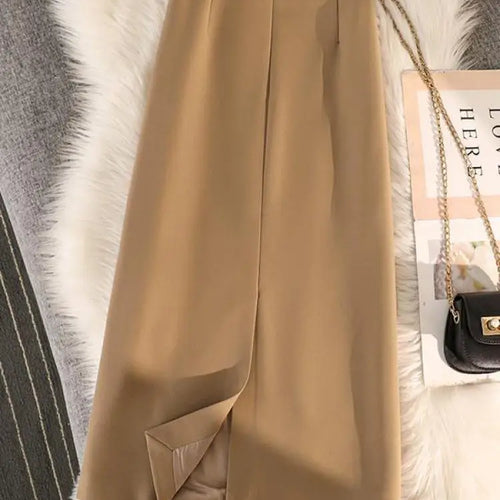 Load image into Gallery viewer, High Waist Zipper Back Split Suit Skirt For Women Spring Autumn 2023 New Solid Pencil Skirts Office Ladies Casual Straight Skirt
