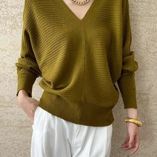 Load image into Gallery viewer, Red Big Size Elegant Knitting Sweater V-Neck Long Sleeve Women Pullovers New Fashion Tide Spring Autumn 2025 1DH7257
