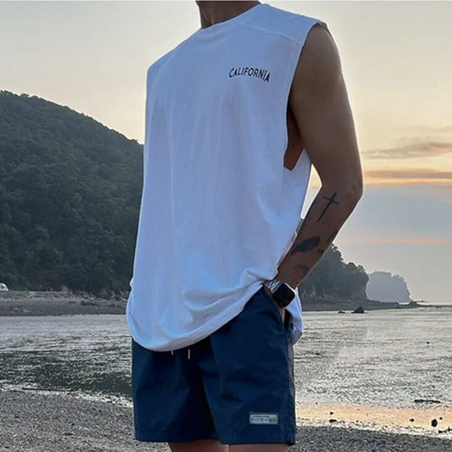 Load image into Gallery viewer, Men&#39;s Sleeveless Tank Top Summer New Korean Sports Round Collar Trend Fashion Loose Casual Male Vest Print 9C5650
