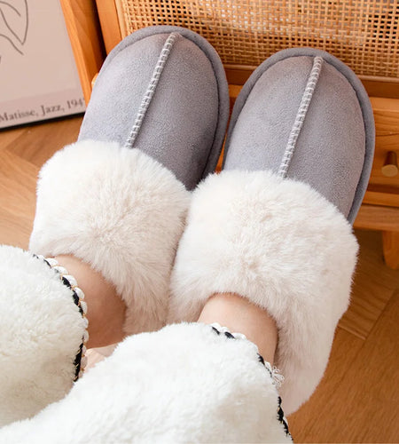 Women's Boots Furry Ankle Boots For Women Winter Shoes Woman Fur Boots Winter Fashion Botas Mujer Slip On Plush Snow Footwear