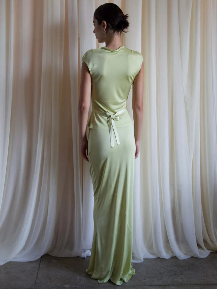 Elegant Sleeveless Round Neck Slim Fit Top And Skirt Set For Women's Fashion Autumn Winter New 2025 Party Two-piece Set