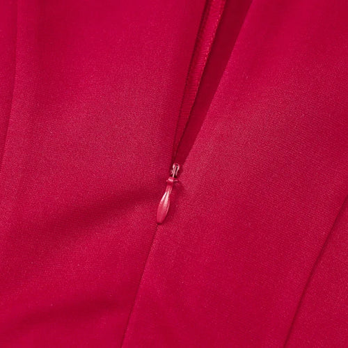 Load image into Gallery viewer, Half High Collar Sleeveless Sexy Mini Dress For Women Fashion Solid Red High Waist A-line Club Pleated Sexy Dress
