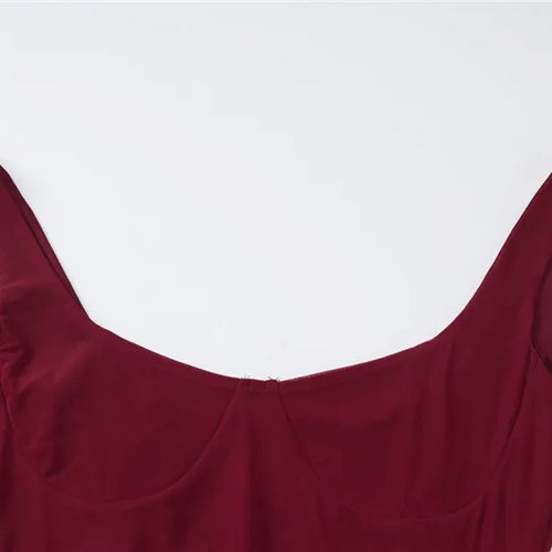 Load image into Gallery viewer, Mesh See Through Sexy Maxi Dress For Women Burgundy Spaghetti Strap Sleeveless Backless Elegant Club Party Long Dress
