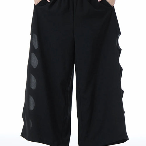 Load image into Gallery viewer, High Elastic Waist Gray Side Hollow Out Long Wide Leg Pants New Trousers Women Fashion Tide Spring Autumn 2025 1DJ1255
