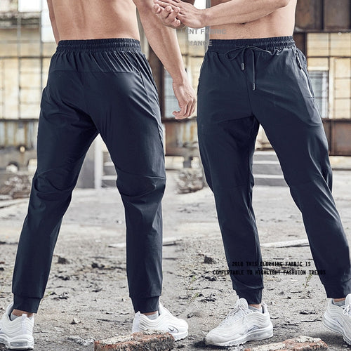 Load image into Gallery viewer, Men Sport Pant Training Bodybuilding Trousers Youngster Fitness Running Sweatpant Thin Elastic Dry Fit Zipper Pockets Long Pants
