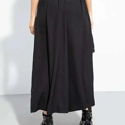 Load image into Gallery viewer, High Elastic Waist Black Irregular Spliced Wide Leg Pants New Trousers Women Fashion Tide Spring Autumn 2025 1DH5074
