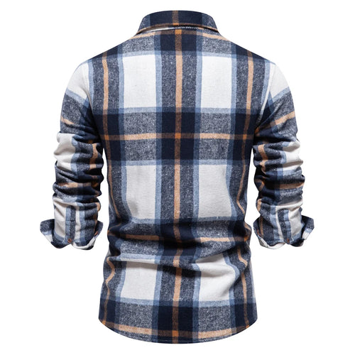 Load image into Gallery viewer, Autumn and Winter Thicken Plaid Shirt for Men Over Jacket Men Casual Classic Double Pockets Mens Shirts
