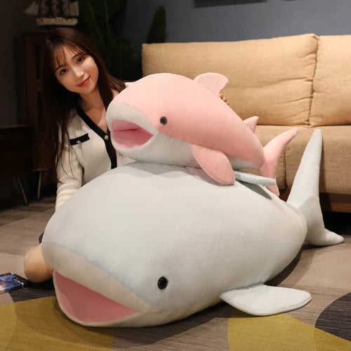 Load image into Gallery viewer, 55/70/120cm Creative Giant Whale Plush Toys Cute Soft Lying Shark Pillow Sleeping Cushion Stuffed Animal Dolls for Children Kids
