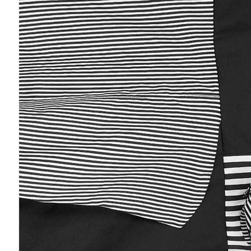 Load image into Gallery viewer, Women Black Striped Dot Flower Big Size T-shirt New Round Neck Short Sleeve Fashion Tide Spring Summer 2025 1DH4878
