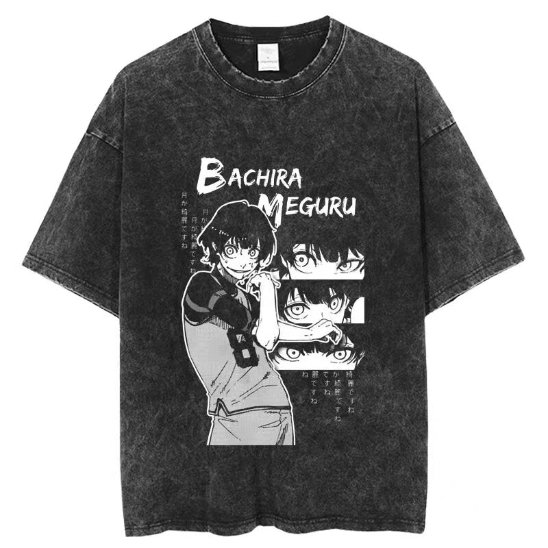 Vintage Washed Tshirts Anime T Shirt Harajuku Oversize Tee Cotton fashion Streetwear unisex top ab79v1