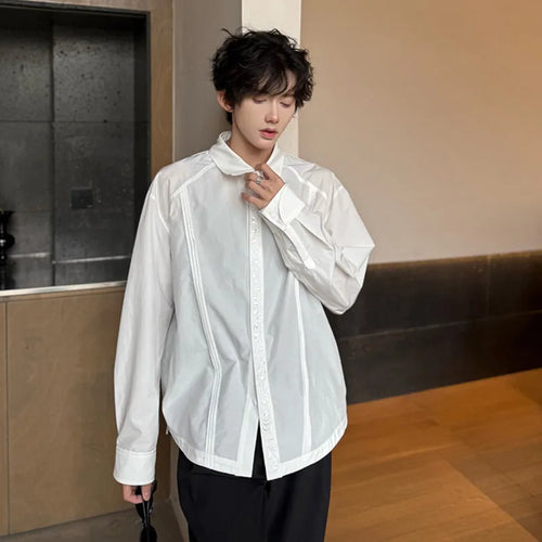 Load image into Gallery viewer, Male Long Sleeve Shirts New Spring Embroidered Eternal Flower Design Turn-down Collar Trendy Single Breasted Top 9W1754
