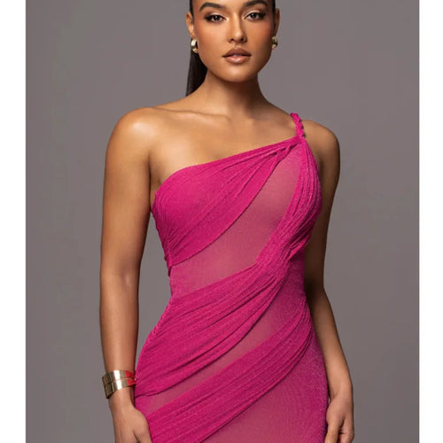 Load image into Gallery viewer, Elegant Sleeveless Mesh Patchwork Split Dress Women's Sexy Open Back Tight Female Vestidos Slim Party Club Evening Dress
