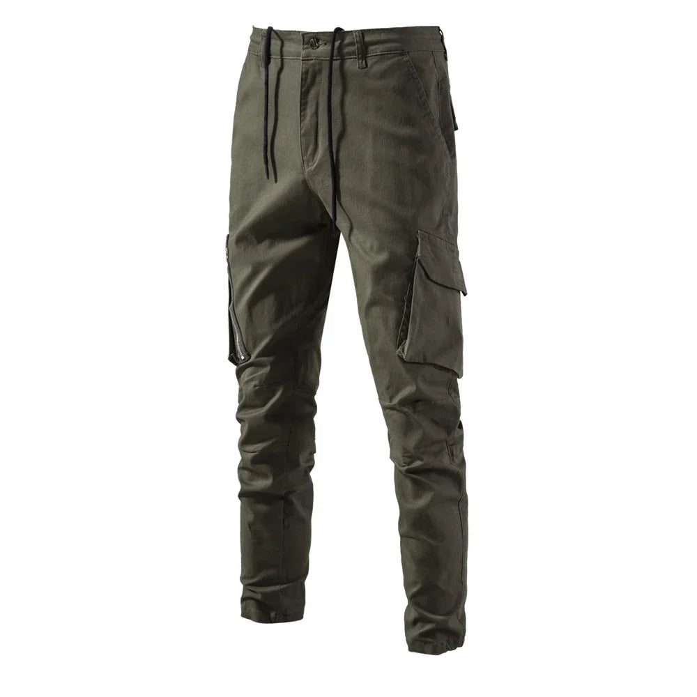 100% Cotton Men's Cargo Trousers High Quality Casual Pants for Men New Spring Zipper Multi-pockets Streetwear Pants Men v1