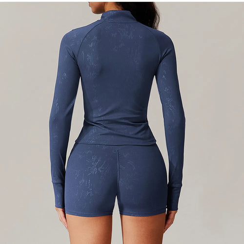 Load image into Gallery viewer, Stamping Long Sleeve Sport Jacket Women Zipper Fitness Yoga Shirt Gym Top Activewear Push Up Running Coats Workout Clothes Woman
