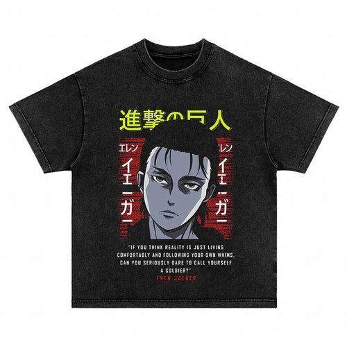 Load image into Gallery viewer, Vintage Washed Tshirts Anime T Shirt Harajuku Oversize Tee Cotton fashion Streetwear unisex top ab76
