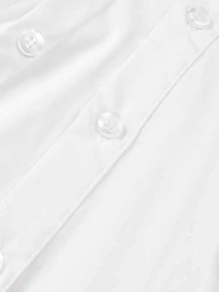 Women White Pleated Big Size Irregular Blouse New Stand Collar Long Sleeve Shirt Fashion Spring Autumn 2025  1DE395100