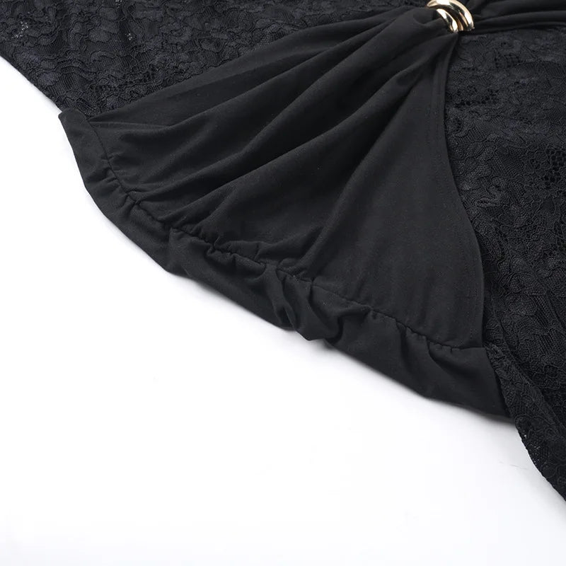 Lace Hollow Out Sexy Maxi Dress For Women Fashion Long Sleeve Thigh High Split Bodycon Club Evening Long Dress Elegant