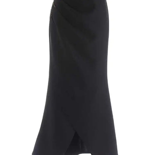 Load image into Gallery viewer, High Waist Rose Red Pleated Nailed Irreuglar Elegant  Half-body Skirt Women Fashion Tide New Spring Autumn 2025 1DH5226
