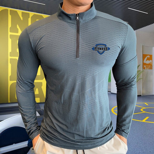 Load image into Gallery viewer, Mens Fitness Trainer Training Tshirts Tops Gym Workout Compression Sweatshirt for Running Football Jersey High Collar Sportswear
