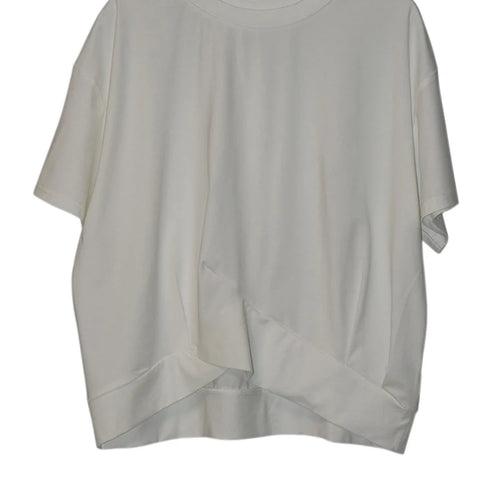 Load image into Gallery viewer, Women Black Irregular Spliced Big Size Casual T-shirt New Round Neck Short Sleeve Fashion Tide Spring Summer 2025 1DJ1297
