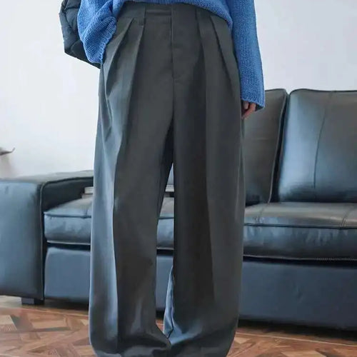 Load image into Gallery viewer, High Waist Khaki Brief Pleated Long Wide Leg Pants New Loose Fit Trousers Women Fashion Tide Spring Autumn 2025  1DF9946
