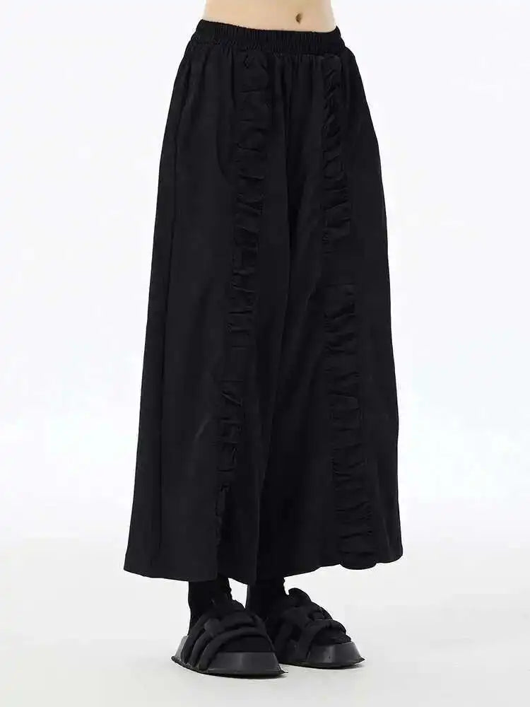 High Elastic Waist Army Green Pleated Long Wide Leg Pants New Trousers Women Fashion Tide Spring Autumn 2025 1DH6677