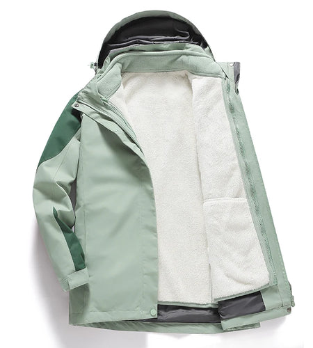 Coat Windbreaker Two-pieces Sets Winter Jacket Men Thick Warm Waterproof Hooded Parka 3 in 1 Outdoor Hiking Snow Jackets Women