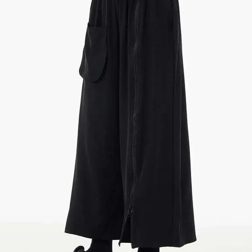 Load image into Gallery viewer, High Elastic Waist Army Green Zipper Slit Long Wide Leg Pants New Trousers Women Fashion Tide Spring Autumn 2025 1DH5683
