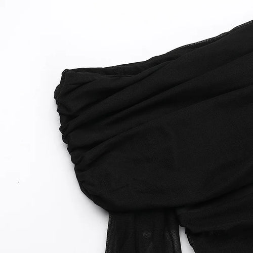 Load image into Gallery viewer, Off-shoulder Mesh See Through Sexy Maxi Dress For Women Elegant Strapless Long Sleeve Backless Bodycon Club Party Dress
