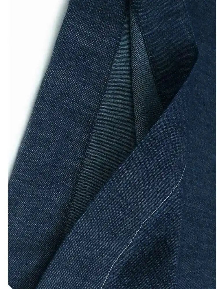 High Elastic Waist Black Blue Topstitched Long Wide Leg Pants New Trousers Women Fashion Tide Spring Autumn 2025 1DH6790