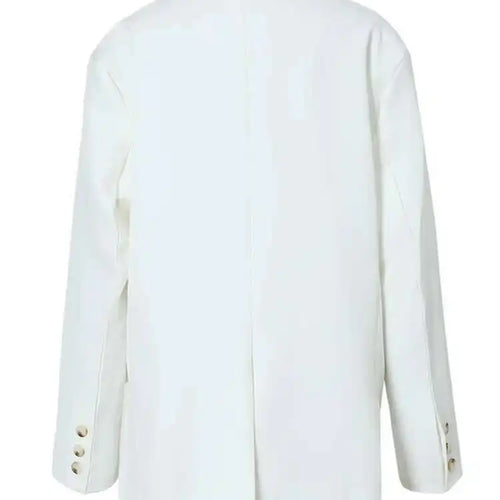 Load image into Gallery viewer, Women White Ribbon Big Size Casual Blazer New Lapel Long Sleeve Loose Fit Jacket Fashion Tide Spring Autumn 2025 1DF3280
